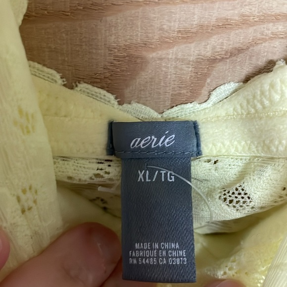 Aerie size XL Vibrate Yellow Lace Super Soft & Stretchy Razor Back Bralette - Picture 2 of 7